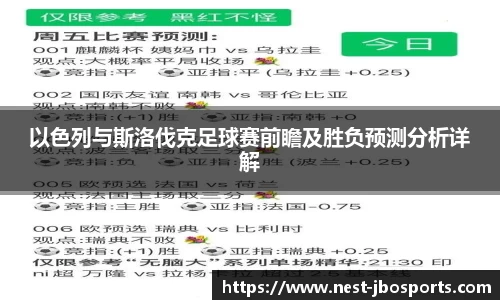 以色列与斯洛伐克足球赛前瞻及胜负预测分析详解